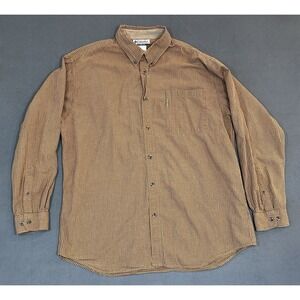 Columbia Shirt Mens  Size XXL Long Sleeve Button Up Check Plaid 100% Cotton